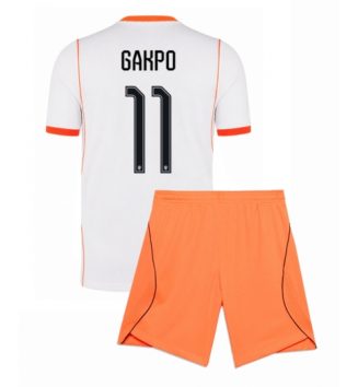 Nederland Cody Gakpo #11 Uit tenue Kids WK 2026 Voetbalshirt Korte Mouw + Shorts