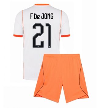 Nederland Frenkie de Jong #21 Uit tenue Kids WK 2026 Voetbalshirt Korte Mouw + Shorts