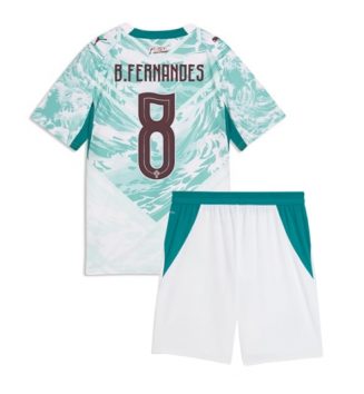 Portugal Bruno Fernandes #8 Uit tenue Kids WK 2026 Voetbalshirt Korte Mouw + Shorts