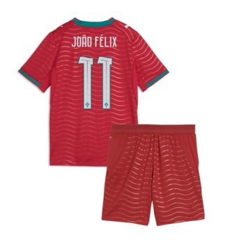 Portugal Joao Felix #11 Thuis tenue Kids WK 2026 Voetbalshirt Korte Mouw + Shorts