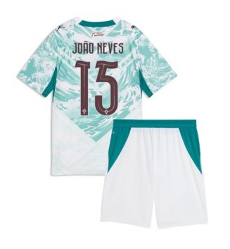 Portugal Joao Neves #15 Uit tenue Kids WK 2026 Voetbalshirt Korte Mouw + Shorts