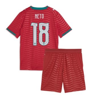 Portugal Pedro Neto #18 Thuis tenue Kids WK 2026 Voetbalshirt Korte Mouw + Shorts