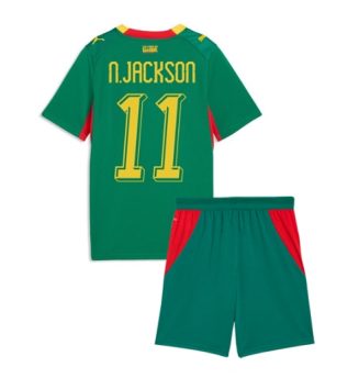 Senegal Nicolas Jackson #11 Uit tenue Kids WK 2026 Voetbalshirt Korte Mouw + Shorts