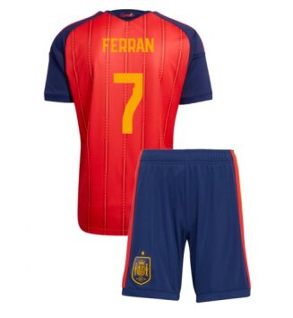 Spanje Ferran Torres #7 Thuis tenue Kids WK 2026 Voetbalshirt Korte Mouw + Shorts