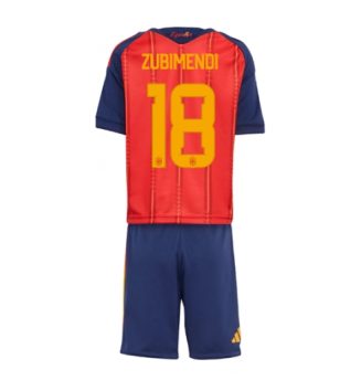 Spanje Martin Zubimendi #18 Thuis tenue Kids WK 2026 Voetbalshirt Korte Mouw + Shorts