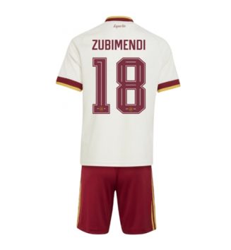 Spanje Martin Zubimendi #18 Uit tenue Kids WK 2026 Voetbalshirt Korte Mouw + Shorts