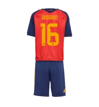 Spanje Rodri Hernandez #16 Thuis tenue Kids WK 2026 Voetbalshirt Korte Mouw + Shorts