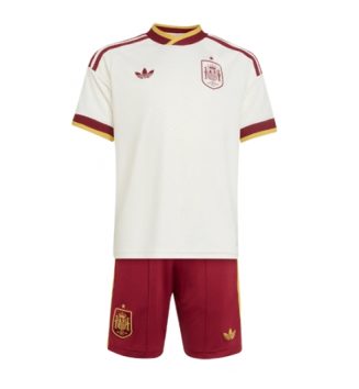 Spanje Uit tenue Kids WK 2026 Voetbalshirt Korte Mouw + Shorts Spanje Uit tenue Kids WK 2026 Voetbalshirt Korte Mouw + Shorts