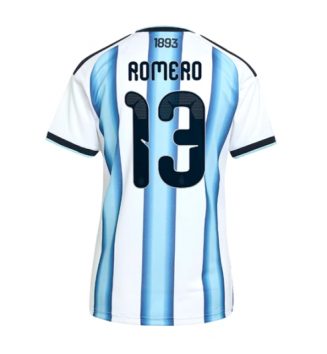 Argentinië Cristian Romero #13 Thuis tenue Dames WK 2026 Voetbalshirt Korte Mouw