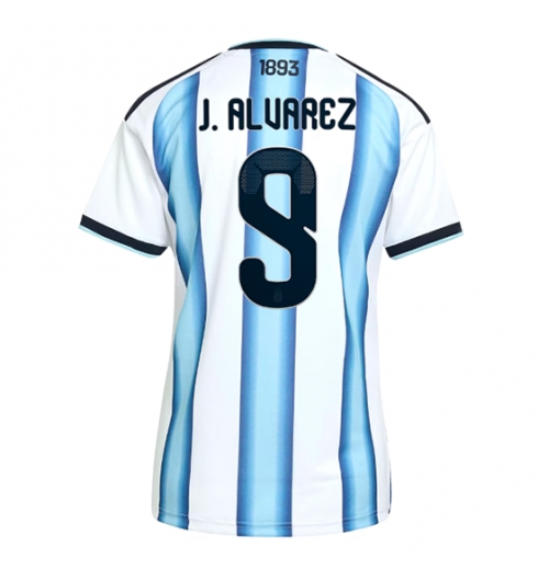 Argentinië Julian Alvarez #9 Thuis tenue Dames WK 2026 Voetbalshirt Korte Mouw Argentinië Julian Alvarez #9 Thuis tenue Dames WK 2026 Voetbalshirt Korte Mouw