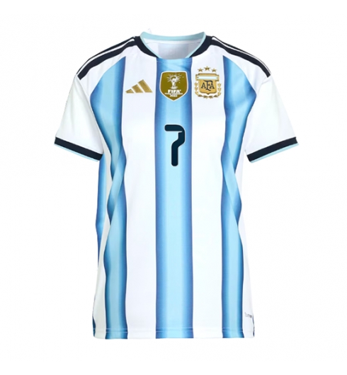 Argentinië Rodrigo De Paul #7 Thuis tenue Dames WK 2026 Voetbalshirt Korte Mouw 2 Argentinië Rodrigo De Paul #7 Thuis tenue Dames WK 2026 Voetbalshirt Korte Mouw 2