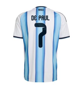 Argentinië Rodrigo De Paul #7 Thuis tenue WK 2026 Voetbalshirt Korte Mouw Argentinië Rodrigo De Paul #7 Thuis tenue WK 2026 Voetbalshirt Korte Mouw