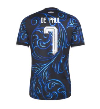 Argentinië Rodrigo De Paul #7 Uit tenue WK 2026 Voetbalshirt Korte Mouw Argentinië Rodrigo De Paul #7 Uit tenue WK 2026 Voetbalshirt Korte Mouw