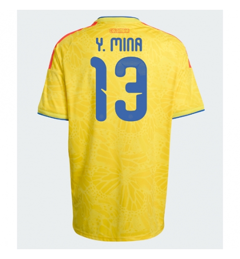 Colombia Yerry Mina #13 Thuis tenue WK 2026 Voetbalshirt Korte Mouw Colombia Yerry Mina #13 Thuis tenue WK 2026 Voetbalshirt Korte Mouw