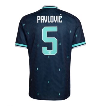 Duitsland Aleksandar Pavlovic #5 Uit tenue WK 2026 Voetbalshirt Korte Mouw Duitsland Aleksandar Pavlovic #5 Uit tenue WK 2026 Voetbalshirt Korte Mouw