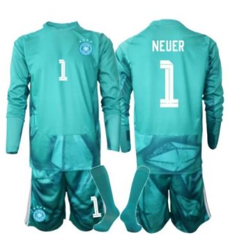 Duitsland Manuel Neuer #1 Keeper Thuis tenue Kids WK 2026 Lange Mouwen (+ broek) Duitsland Manuel Neuer #1 Keeper Thuis tenue Kids WK 2026 Lange Mouwen (+ broek)