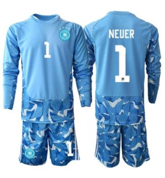Duitsland Manuel Neuer #1 Keeper Uit tenue Kids WK 2026 Lange Mouwen (+ broek) Duitsland Manuel Neuer #1 Keeper Uit tenue Kids WK 2026 Lange Mouwen (+ broek)