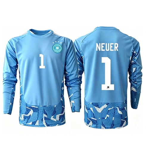 Duitsland Manuel Neuer #1 Keeper Uit tenue WK 2026 Lange Mouwen Duitsland Manuel Neuer #1 Keeper Uit tenue WK 2026 Lange Mouwen