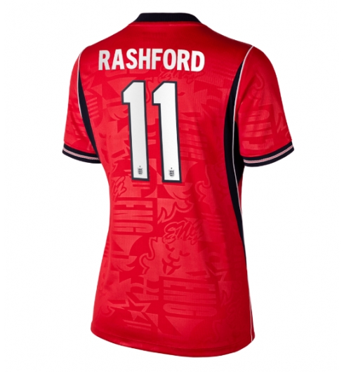 Engeland Marcus Rashford #11 Uit tenue Dames WK 2026 Voetbalshirt Korte Mouw Engeland Marcus Rashford #11 Uit tenue Dames WK 2026 Voetbalshirt Korte Mouw