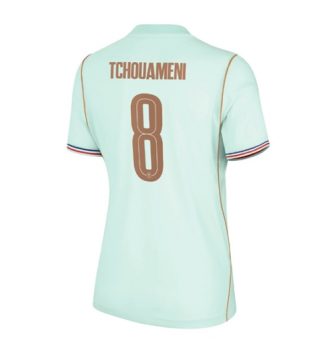 Frankrijk Aurelien Tchouameni #8 Uit tenue Dames WK 2026 Voetbalshirt Korte Mouw Frankrijk Aurelien Tchouameni #8 Uit tenue Dames WK 2026 Voetbalshirt Korte Mouw