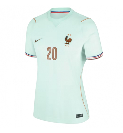 Frankrijk Desire Doue #20 Uit tenue Dames WK 2026 Voetbalshirt Korte Mouw 2 Frankrijk Desire Doue #20 Uit tenue Dames WK 2026 Voetbalshirt Korte Mouw 2