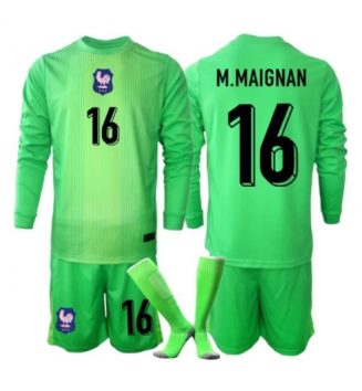 Frankrijk Mike Maignan #16 Keeper Uit tenue Kids WK 2026 Lange Mouwen (+ broek) Frankrijk Mike Maignan #16 Keeper Uit tenue Kids WK 2026 Lange Mouwen (+ broek)
