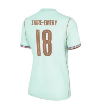 Frankrijk Warren Zaire-Emery #18 Uit tenue Dames WK 2026 Voetbalshirt Korte Mouw Frankrijk Warren Zaire-Emery #18 Uit tenue Dames WK 2026 Voetbalshirt Korte Mouw
