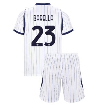 Inter Milan Nicolo Barella #23 Uit tenue Kids 2026-27 Voetbalshirt Korte Mouw + Shorts