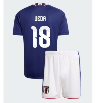 Japan Ayase Ueda #18 Thuis tenue Kids WK 2026 Voetbalshirt Korte Mouw + Shorts