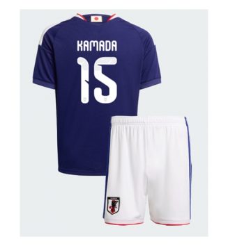 Japan Daichi Kamada #15 Thuis tenue Kids WK 2026 Voetbalshirt Korte Mouw + Shorts