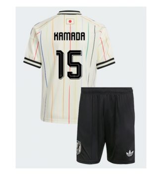 Japan Daichi Kamada #15 Uit tenue Kids WK 2026 Voetbalshirt Korte Mouw + Shorts Japan Daichi Kamada #15 Uit tenue Kids WK 2026 Voetbalshirt Korte Mouw + Shorts