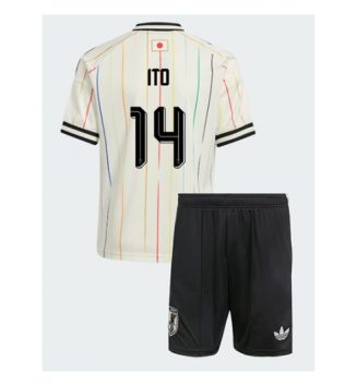 Japan Junya Ito #14 Uit tenue Kids WK 2026 Voetbalshirt Korte Mouw + Shorts