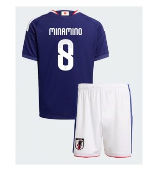 Japan Takumi Minamino #8 Thuis tenue Kids WK 2026 Voetbalshirt Korte Mouw + Shorts