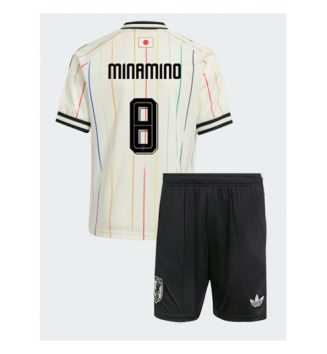 Japan Takumi Minamino #8 Uit tenue Kids WK 2026 Voetbalshirt Korte Mouw + Shorts
