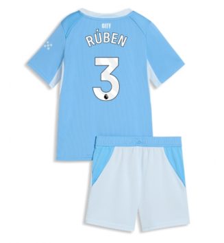 Manchester City Ruben Dias #3 Thuis tenue Kids 2026-27 Voetbalshirt Korte Mouw + Shorts
