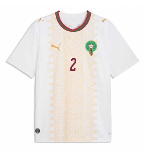 Marokko Achraf Hakimi #2 Uit tenue WK 2026 Voetbalshirt Korte Mouw 2 Marokko Achraf Hakimi #2 Uit tenue WK 2026 Voetbalshirt Korte Mouw 2