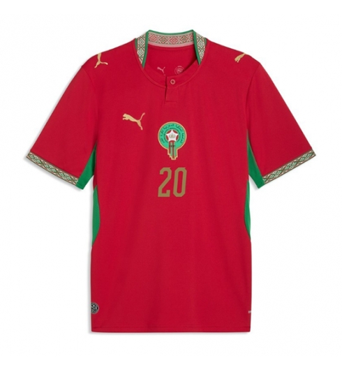 Marokko Ayoub El Kaabi #20 Thuis tenue WK 2026 Voetbalshirt Korte Mouw 2 Marokko Ayoub El Kaabi #20 Thuis tenue WK 2026 Voetbalshirt Korte Mouw 2