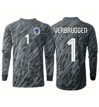 Nederland Bart Verbruggen #1 Keeper Thuis tenue WK 2026 Lange Mouwen Nederland Bart Verbruggen #1 Keeper Thuis tenue WK 2026 Lange Mouwen