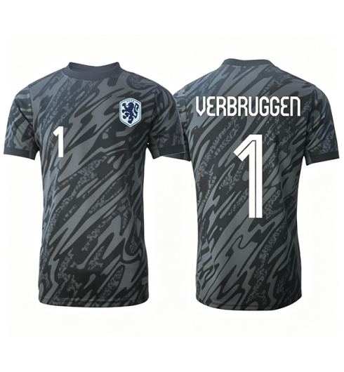 Nederland Bart Verbruggen #1 Keeper Thuis tenue WK 2026 Voetbalshirt Korte Mouw Nederland Bart Verbruggen #1 Keeper Thuis tenue WK 2026 Voetbalshirt Korte Mouw