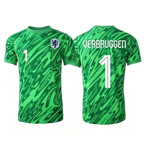 Nederland Bart Verbruggen #1 Keeper Uit tenue WK 2026 Voetbalshirt Korte Mouw Nederland Bart Verbruggen #1 Keeper Uit tenue WK 2026 Voetbalshirt Korte Mouw