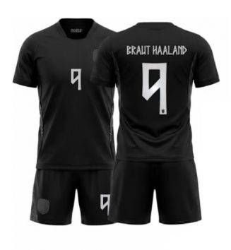 Noorwegen Erling Haaland #9 Uit tenue Kids WK 2026 Voetbalshirt Korte Mouw + Shorts