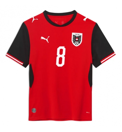 Oostenrijk David Alaba #8 Thuis tenue WK 2026 Voetbalshirt Korte Mouw 2 Oostenrijk David Alaba #8 Thuis tenue WK 2026 Voetbalshirt Korte Mouw 2