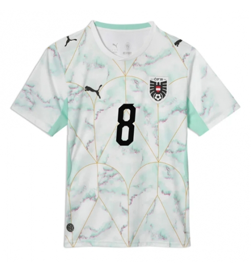 Oostenrijk David Alaba #8 Uit tenue WK 2026 Voetbalshirt Korte Mouw 2 Oostenrijk David Alaba #8 Uit tenue WK 2026 Voetbalshirt Korte Mouw 2