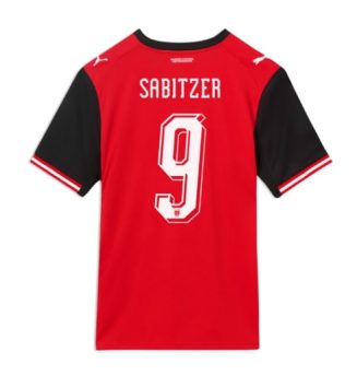 Oostenrijk Marcel Sabitzer #9 Thuis tenue WK 2026 Voetbalshirt Korte Mouw Oostenrijk Marcel Sabitzer #9 Thuis tenue WK 2026 Voetbalshirt Korte Mouw