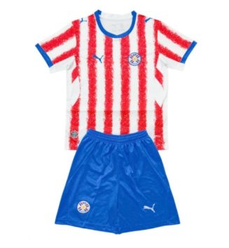 Paraguay Thuis tenue Kids WK 2026 Voetbalshirt Korte Mouw + Shorts