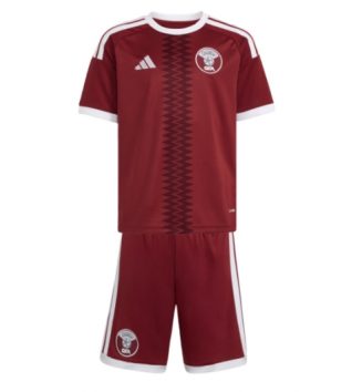 Qatar Thuis tenue Kids WK 2026 Voetbalshirt Korte Mouw + Shorts