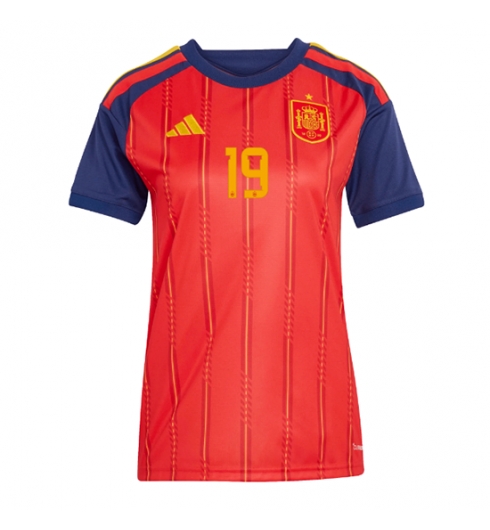 Spanje Lamine Yamal #19 Thuis tenue Dames WK 2026 Voetbalshirt Korte Mouw 2 Spanje Lamine Yamal #19 Thuis tenue Dames WK 2026 Voetbalshirt Korte Mouw 2