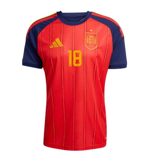 Spanje Martin Zubimendi #18 Thuis tenue WK 2026 Voetbalshirt Korte Mouw 2 Spanje Martin Zubimendi #18 Thuis tenue WK 2026 Voetbalshirt Korte Mouw 2