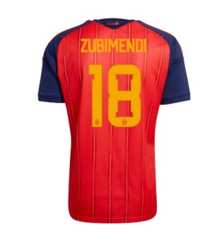 Spanje Martin Zubimendi #18 Thuis tenue WK 2026 Voetbalshirt Korte Mouw Spanje Martin Zubimendi #18 Thuis tenue WK 2026 Voetbalshirt Korte Mouw