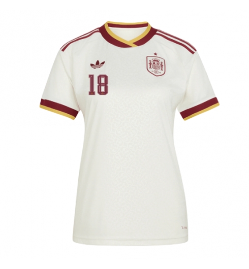 Spanje Martin Zubimendi #18 Uit tenue Dames WK 2026 Voetbalshirt Korte Mouw 2 Spanje Martin Zubimendi #18 Uit tenue Dames WK 2026 Voetbalshirt Korte Mouw 2